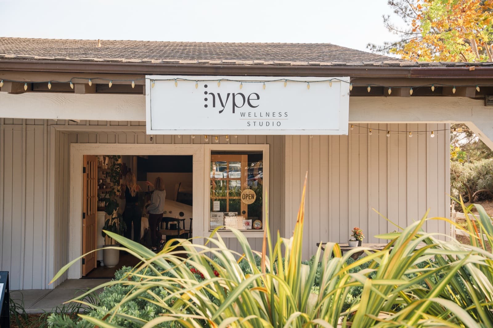 The Hype Wellness Studio storefront sign and entrance